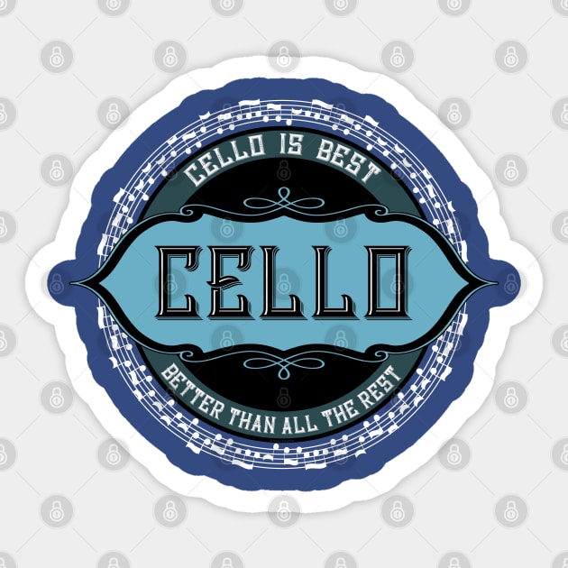 Cello Best White Music Note Circle Sticker by Barthol Graphics